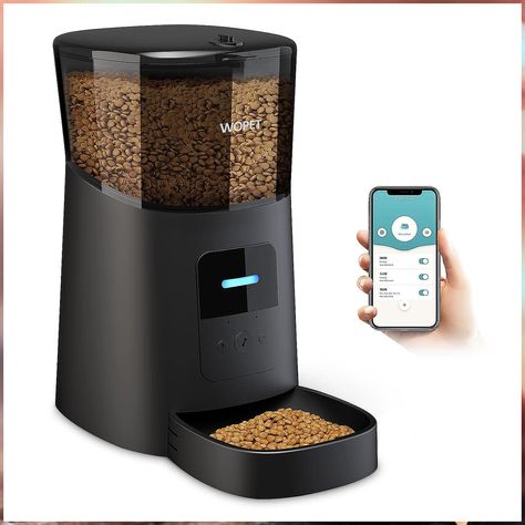 WOPET 6L Automatic Cat Feeder,Wi-Fi Enabled Smart Pet Feeder for Cats and Dogs,Auto Dog Food Dispenser with Portion Control, Pixie Frog, Dog Food Dispenser, Feeding Animals, Fish Feeding, Feeding Birds, Automatic Cat Feeder, Automatic Feeder, Food Dispenser, Cat Feeder