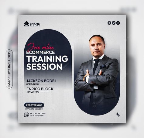 Premium PSD | Online ecommerce training session social media post template Instagram Poster Ideas, Premium Poster Design, Cta Design Ideas, Social Media Poster Design Ideas, Facebook Poster Design, Training Poster Design, Coaching Poster, Event Social Media Post, Social Media Design Ideas