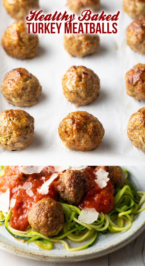 Lean Turkey Meatballs, Low Cal Turkey Meatballs, Turkey Balls Recipe Healthy, Turkey Balls Recipe, Turkey Meatballs Recipes, Oven Baked Turkey Meatballs, Healthy Meatball Recipe, Low Carb Turkey Meatballs, Baked Turkey Meatballs