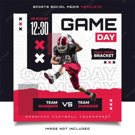 Next Game Football Design, Game Day Graphics Design, Sports Tournament Poster, Game Day Post, Sport Banner Design, Game Day Flyer, Matchday Graphics, Game Day Posters, Sports Banner Design