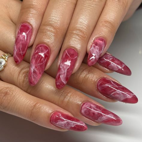 sexii marble nails ( my first time) for @xiao.miaomi on her natural nails 🫶🏽🌹🥀 #marblenails #nails #nycnails #nailartist brooklyn nails Granite Nails Marbles, Dark Pink Marble Nails, Blooming Gel Marble Nails, Short Marble Acrylic Nails, Jelly Marble Nails, Pink Blooming Gel Nails, Marble Almond Nails, Short Marble Nails, Marble Pink Nails