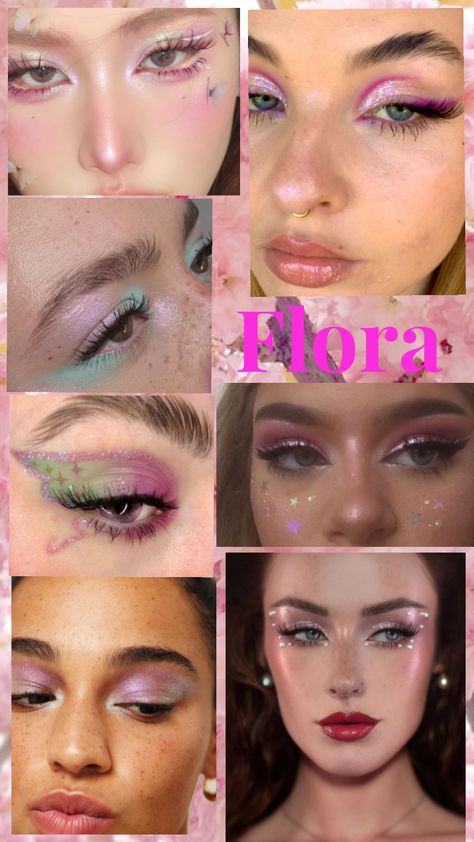 Winx Flora makeup #winxclub #winxflora #makeupinspo #winxmakeup Winx Fairy Makeup, Flora Winx Club Makeup Looks, Flora Costume Ideas, Winx Makeup Flora, Flora Makeup Look, Flora From Winx Club Costume, Flora Winx Club Halloween Costume, Colourpop Winx Club, Musa Winx Club Makeup