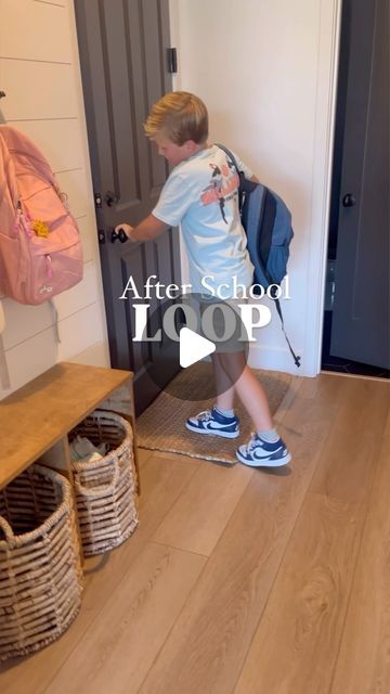 Hilary | simple home + intentional life | on Instagram: "If you add ONE routine this school year, let this be it!

I saw this idea of an after school loop last year @breathing.room.home and implemented asap and haven’t looked back!

The kids walk in the door and do their loop first thing.

No more asking for them to empty their backpacks, hang up their backpack, get their homework, or looking for their lunchboxes.

The after school loop takes care of everything, they walk in the door and know exactly what to do. It takes less than 5 minutes but makes all the difference for us all!

Also, there’s something more fun about calling it a loop! 

Add this to your after school routine, you won’t regret it!

#backtoschool #afterschoolroutine #homeroutine #kidsbacktoschool #intentionalhome" Backpack Area For Kids, Homework Room For Kids, Backpack Organization At Home, After School Routine For Kids, Kids Homework Room, Homework Room, Bag Closet, Intentional Life, After School Routine