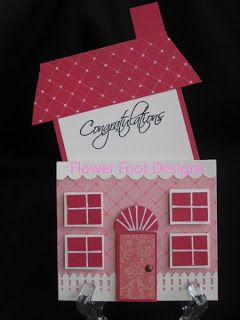 Flower Foot Designs: Home Sweet Home House Card, Housewarming Card, New Home Card, Home Card, New Home Cards, Paper House, Shaped Cards, Fancy Fold Cards, E Card