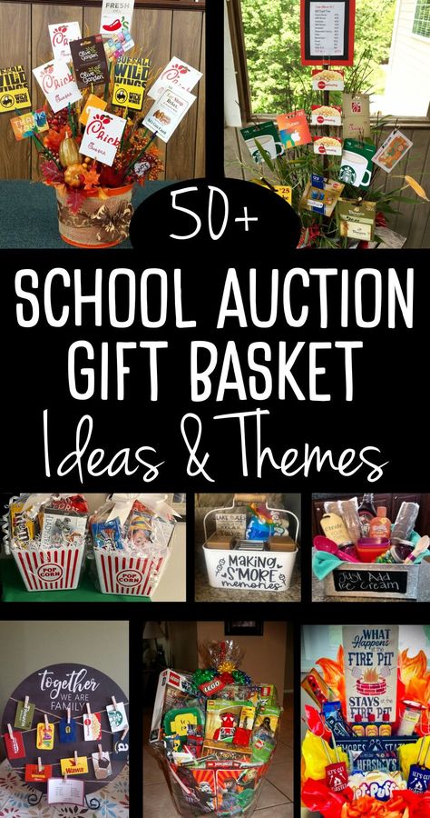 School Spirit Raffle Basket Ideas, Diy Auction Basket Ideas, Camping Theme Basket Gift Ideas, Raffle Basket Gift Cards, Sports Themed Gift Baskets, Family Fun Raffle Basket Ideas, Sports Themed Raffle Baskets, Simple Raffle Baskets, Creative Silent Auction Ideas