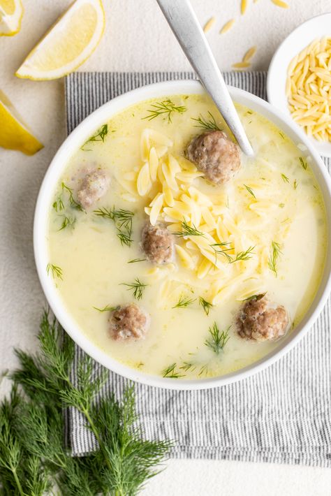 Greek Meatball Soup, Youvarlakia Avgolemono, Meatballs And Orzo, Carrot Lentil Soup, Mini Turkey Meatballs, Greek Lemon Soup, Crab Risotto, Soup With Orzo, Soup With Meatballs