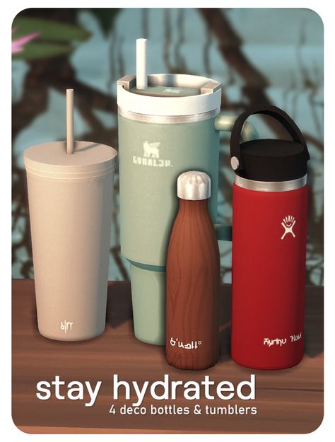 stay hydrated 💦; 4 deco bottles & tumblers | Patreon Sims 4 Cc Fitness Equipment, Sims 4 Cheats, Sims 4 Kitchen, Play Sims 4, Muebles Sims 4 Cc, Sims Packs, The Sims 4 Pc, Sims 4 Clutter, Cc Furniture