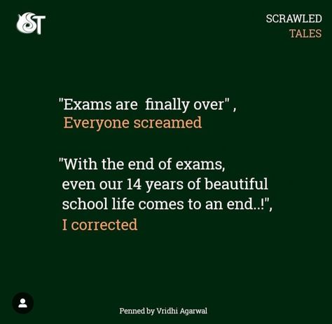 Last Day Of School Class 10 Quotes, School Days Quotes, Class Quotes, School Life Memories, School Life Quotes, One Word Instagram Captions, Motivational Poems, Ending Quotes, Tiny Stories