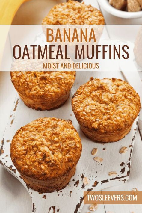 Banana Oatmeal Muffins | Easy Banana Oatmeal Muffin Recipe Banana Oatmeal Muffins Easy, Oatmeal Muffin Recipe, Banana Blueberry Oatmeal Muffins, Oatmeal Muffin, Oatmeal Muffin Recipes, Banana Oatmeal Muffins, Muffins Easy, Cranberry Orange Muffins, Banana Bread Muffins