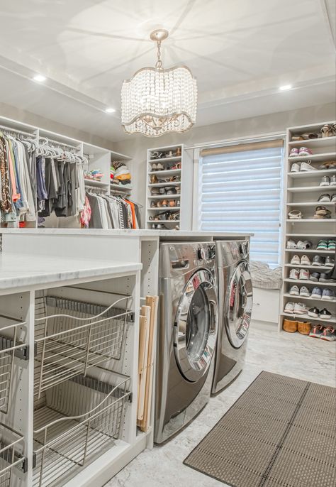 Laundry In Master, Laundry In Master Closet, Closet Laundry, In The Closet, Master Closet, Closet Space, Closet Ideas, The Closet, Washer And Dryer