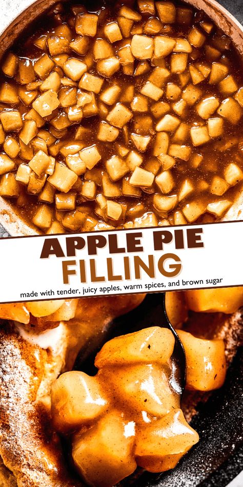 This easy Apple Pie Filling is made with tender, juicy apples, warm spices, and brown sugar. It’s a classic recipe you'll use again and again. Healthy Apple Pie Filling, Green Apple Pie, Easy Apple Pie Filling, Zucchini Dinner Recipes, Crust Designs, Apple Pie Filling Recipes, Fall Eats, Apple Pie Recipe Easy, Homemade Apple Pie Filling