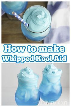 Solar Eclipse Drinks For Kids, How To Make Whipped Koolaid, Koolaid Drink Ideas, Whipped Koolaid Drink, Easy Drinks For Party, Easy Food Truck Ideas, Koolaid Slushies Recipes, Easy Recipes Few Ingredients, Easy Party Food For Kids