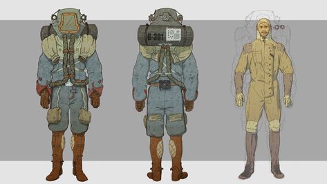 ArtStation - Retro Futuristic Astronaut Suit (World War I), Natacha Collet Futuristic Space Suit, Futuristic Astronaut, Fallout Aesthetic, Sci Fi Clothing, Astronaut Suit, Futuristic Space, Wwii Uniforms, Armor Clothing, Sf Art