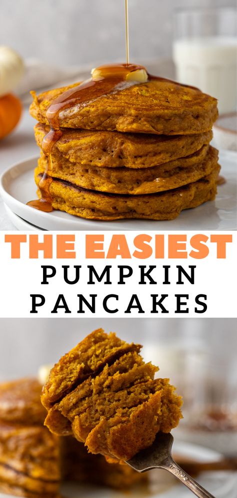 These pumpkin pancakes are made with easy to find ingredients. You most likely already have them in your pantry and will be able to use them to recreate this pumpkin pancake recipe on these toasting fall mornings. This pumpkin spice pancake recipe is also a great meal prep option to prepare on the weekend and have for breakfast throughout the week. #pumpkinpancakes #pumpkinrecipe #pumpkinbreakfast #pumpkinpiespice Homemade Pumpkin Spice Pancakes, Luke’s Pumpkin Pancakes Recipe, Pumpkin Pankaces, Homemade Pumpkin Pancakes, Easy Pumpkin Pancakes, Pumpkin Foods, Pumpkin Pancakes Easy, Pumpkin Pancake, Pumpkin Spice Pancakes