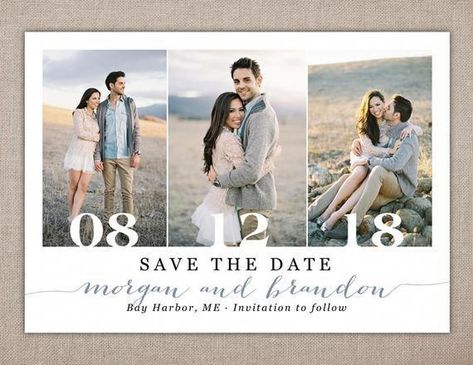 Postcard Printable, Save The Date Pictures, Save The Date Modern, Postcard Wedding, Wedding Invitations With Pictures, Wedding Announcement Cards, Card With Photo, Save The Date Wording, Modern Save The Dates