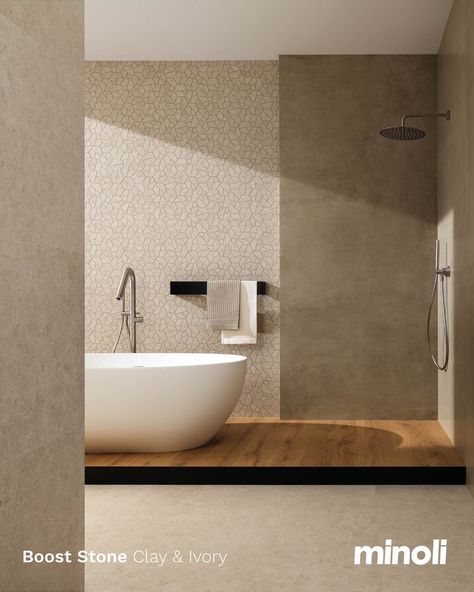 Atlas Concorde Boost Stone, Atlas Concorde, Neutral Bathroom, Stone Bathroom, Hexagonal Mosaic, Outdoor Tiles, Porcelain Flooring, Stone Collection, Wall And Floor Tiles