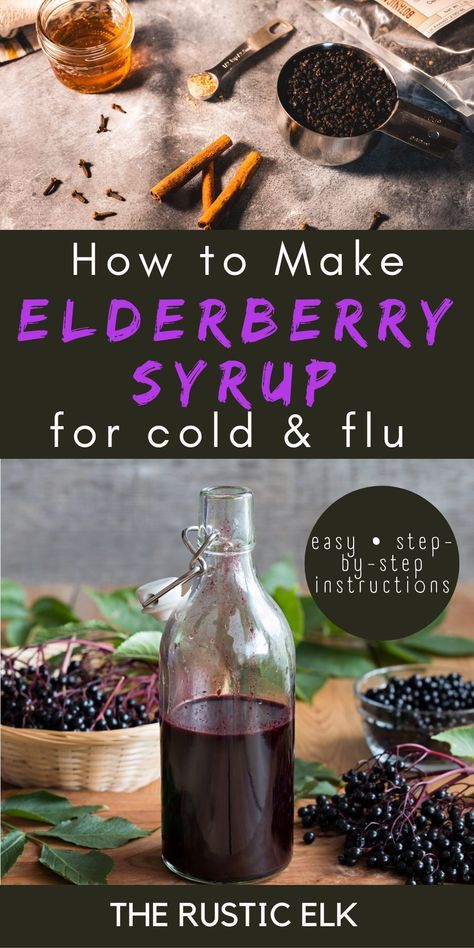 Make Elderberry Syrup, Homemade Elderberry Syrup, Elderberry Syrup Recipe, Homemade Elderberry, Elderberry Recipes, Diy Medicine, Dried Berries, Elderberry Syrup, Herbal Recipes