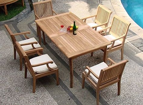 Teak Patio Table, Small Patio Furniture, Teak Garden Furniture, Teak Patio Furniture, Beachfront Decor, Outdoor Patio Table, Teak Outdoor Furniture, Backyard Furniture, Table Umbrella