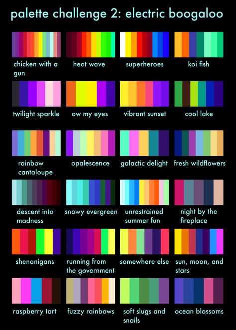 Pencil Stash Color Palette, Tumblr, I Love S, Neon Color Palette, Color Descriptions, Neon Colour Palette, Color Template, Stack Game, Palette Challenge