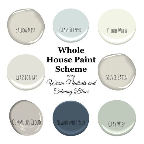 Whole House Paint Scheme, Home Paint Colors, Paint Pallets, Balboa Mist, Interior Paint Colors Schemes, Home Paint Color, Floor Living, Home Paint, House Updates