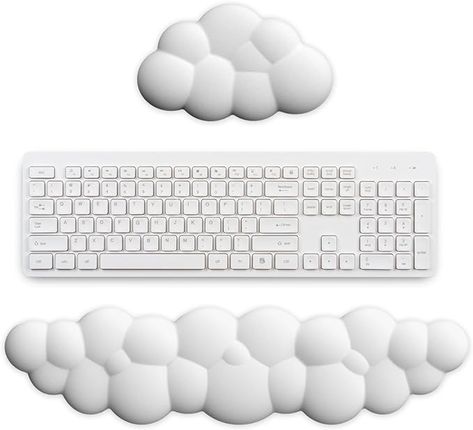 Amazon.com : 2 Pack Cloud Keyboard Wrist Rest for Keyboard and Mouse, Soft Leather Memory Foam Anti-Slip Computer Palm Rest for Typing, Keyboard & Mouse Rest Wrist Pad for PC Gaming/Laptop/Hand Pad (White) : Office Products Typing Keyboard, Mouse Wrist Rest, Keyboard Wrist Rest, Cute Mouse Pad, Leather Mouse, Leather Mouse Pad, White Office, Keyboard Pad, Wrist Rest