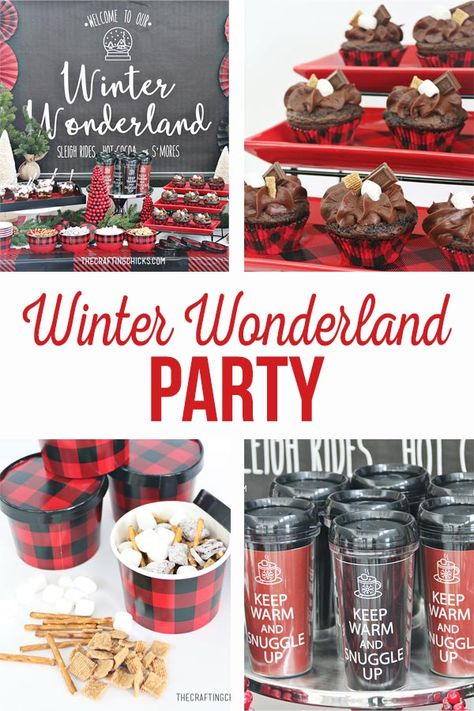 Sledding Party, Hot Cocoa Party, Smores Party, Diy Holiday Party, Plaid Party, Skating Party, Christmas Party Themes, Party Tables, Sweet Party