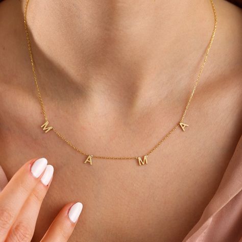 Birthday Gifts For Mama, Mom Necklace Kids Initials, Initial Necklace For Girlfriend, New Mom Necklace, Mothers Day Gifts Jewelry, Mother's Day Necklace, Mama Necklace Gold, Mother Necklaces, Mother Day Jewelry