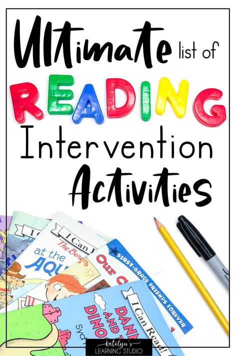 Reading Intervention Activities to Help your Struggling Readers Reading Activities For Kids, Reading Intervention Activities, Reading Interventionist, Intervention Activities, Reading And Writing Activities, Intervention Classroom, Phonics Cvc, Guided Reading Lessons, Reading Specialist