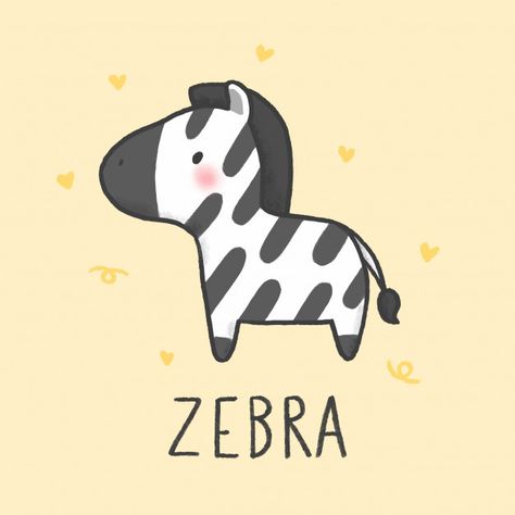 Cute Zebra Cartoon, Alpaca Cartoon, Crab Cartoon, Zebra Cartoon, Zebra Drawing, Cute Alpaca, 타이포그래피 포스터 디자인, Animal Doodles, Owls Drawing