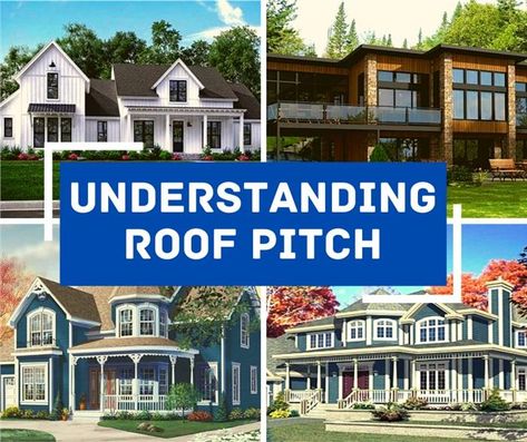 It is essential to understand roof pitch since it is integral to the safety and appeal of the home. Different Roof Pitches, 8 12 Roof Pitch, Roof Pitch Chart, 6/12 Roof Pitch, Low Pitch Roof House Exterior, Roof Pitches, Dream Kitchen Design, Flat Roof House Designs, Pitch Roof