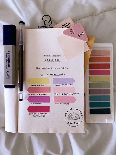 Annotating Guide Aesthetic, Book Annotation For Beginners, A Little Life Annotation Guide, A Little Life Annotations, Annotating Ideas, Book Tabbing, Reading Annotations, Book Annotation Key, Preppy Books