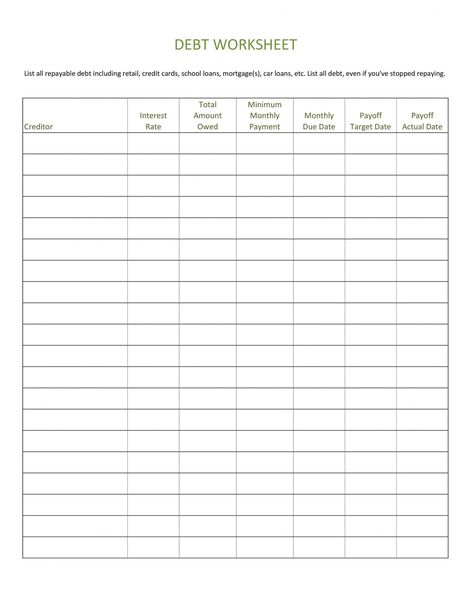 printable 38 debt snowball spreadsheets forms &amp; calculators ❄❄❄ debt repayment budget template Credit Card Payoff Plan, Debt Snowball Printable, Debt Snowball Spreadsheet, Debt Snowball Worksheet, Credit Card Tracker, Excel Worksheet, Credit Card Debt Payoff, Debt Plan, Budget Spreadsheet Template