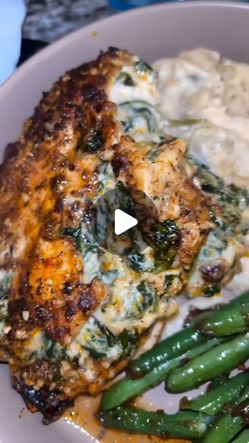 Season For Chicken, Chicken Breast Cream Cheese, Spinach Stuffed Chicken Breast Recipes, Stuffed Chicken Breast Cream Cheese, Sweet Potato Cornbread, Cream Cheese Spinach, Chicken Sauce Recipes, Cooking Spinach, Chicken Breast Dinners