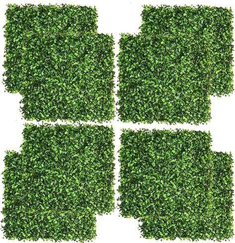 Amazon.com: DearHouse 8 Pieces 20"x 20" Artificial Boxwood Panels Topiary Hedge Plant, Privacy Hedge Screen UV Protected Suitable for Outdoor, Indoor, Garden, Fence, Backyard and Decor : Home & Kitchen Garden Turf, Boxwood Hedge Wall, Fence Backyard, Best Artificial Grass, Artificial Vertical Garden, Privacy Hedge, Artificial Hedges, Boxwood Hedge, Boxwood Topiary