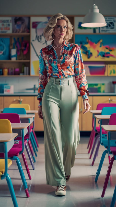 Ditch the Frumpy Sweaters! 30+ Chic Teacher Outfits That'll Have You Feeling Fabulous in the Classroom 90s Teacher Fashion, Dressy Teacher Outfits, Quirky Business Casual Outfits, 2024 Teacher Outfits, Chic Teacher Outfits, Music Teacher Outfits, Modern Teacher Outfits, Comfortable Teacher Outfits, Violin Teaching