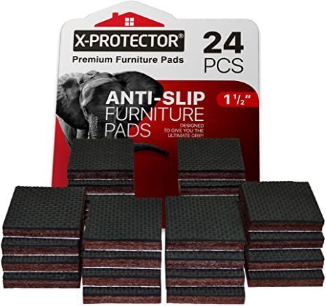 Non Slip Furniture Pads X-PROTECTOR – Premium 24 pcs 1 1/2” Furniture Pad! Best Furniture Grippers - Rubber Feet - Furniture Floor Protectors for Keep in Place Furniture & Furniture Stoppers Skid Furniture, Furniture Floor Protectors, Chair Leg Covers, Sticks Furniture, Floor Protectors For Chairs, Furniture Casters, Chair Leg Floor Protectors, Furniture Sliders, Furniture Pads