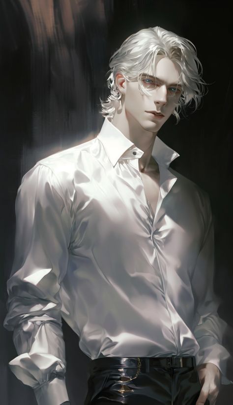 White Hair Men, 얼굴 드로잉, Aesthetic Inspiration, Fantasy Concept Art, Digital Art Anime, Character Design Male, 영감을 주는 캐릭터, Anime Drawings Boy, Male Art