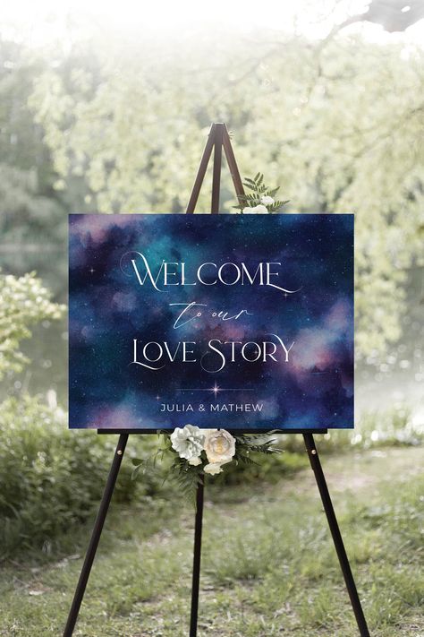 Cosmic Welcome Sign, Zodiac Astronomy Sign, Galactic Welcome, Space Stargazer theme, Space Welcome Sign, Galaxy Wedding, Cosmos Galaxy Themed Wedding Decor, Moon Centerpieces Wedding, Cosmic Wedding Invitations, Coldplay Wedding Theme, Midnight Sky Wedding Theme, Galaxy Theme Wedding Decoration, Outer Space Wedding Theme, Wedding Galaxy Theme, Galaxy Wedding Colors