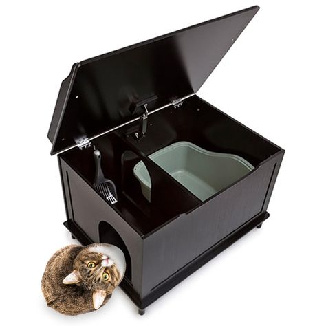 Designer Catbox Cat Litter Box Enclosure, Hidden, Dog-Proof Pet Furniture with Cover, Elegant, Covered, Odor Contained for Large Cats, Cat Litter Box Furniture with Lid, Cat Litter Boxes, Black (As an Amazon Associate I earn from qualifying purchases) Hiding Cat Litter Box, Cat Food Station, Glam Apartment, Cat Litter Boxes, Hidden Litter Boxes, Toddler Proofing, Cat Litter Box Enclosure, Litter Box Furniture, Litter Box Enclosure