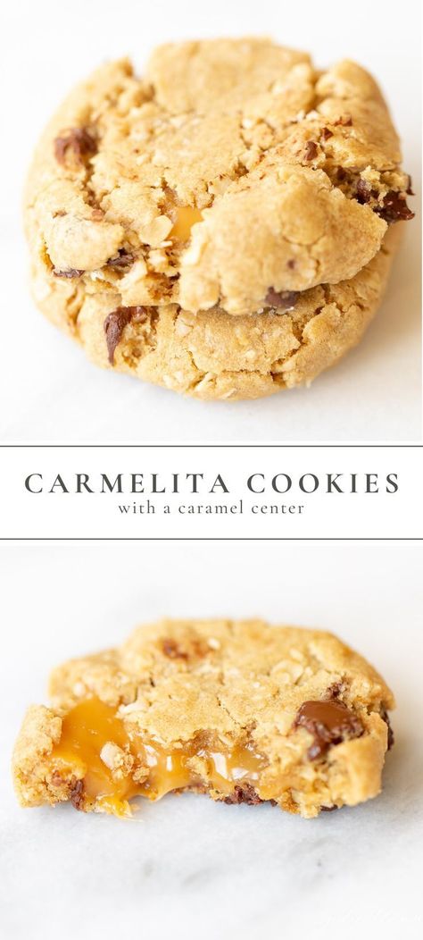 Carmelita Cookies, Caramel Dessert, Julie Blanner, Gooey Caramel, Caramel Desserts, Low Carb Cookies, Caramel Cookies, Oreo Dessert, Fall Cookies