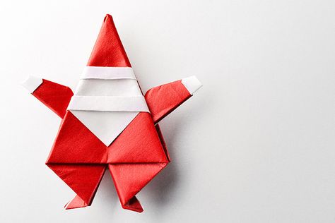 Origami Crafts For Kids - Origami Santa Claus Origami Illustration, Origami Santa Claus, Origami Stella, Origami Santa, Paper Kawaii, Origami Christmas Tree, Christmas Marketing, Origami Star Box, Tutorial Origami