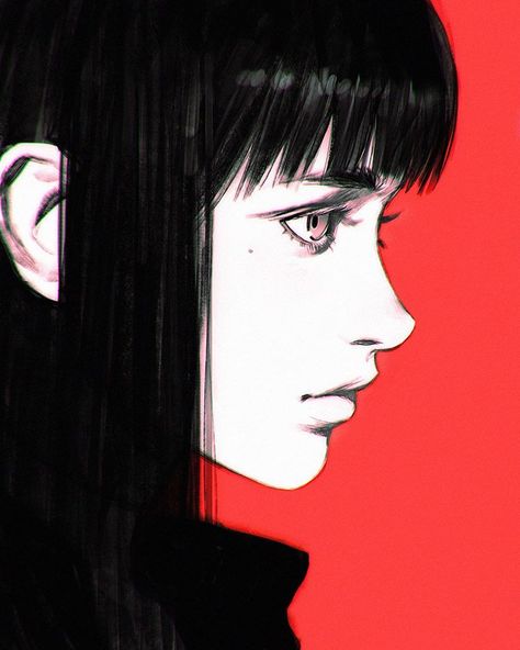 Ilya Kuvshinov (@kuvshinov_ilya) • Instagram photos and videos Ilya Kuvshinov, Side Profile, Black Hair, Bangs, Red, Hair, Instagram, Black