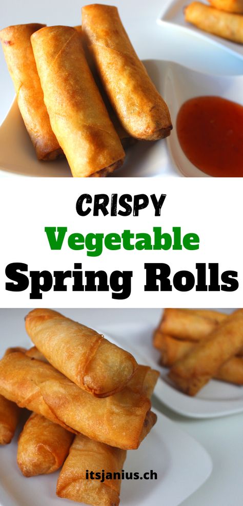 Panda Express Spring Rolls Recipe, Pancake Rolls Chinese, How To Make Spring Rolls, Chinese Spring Rolls Recipe, Spring Rolls Vegetable, Vegetable Spring Roll Recipe, Cabbage Spring Rolls, Spring Roll Recipes, Asian Wraps