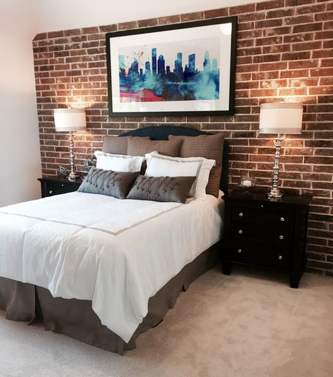 Brick Wall Behind Bed, Decorate Wall Behind Bed, Exposed Brick Walls Bedroom, Brick Wall Bedroom Ideas, How To Decorate Wall, Brick Wall Bedroom, Wall Behind Bed, Decorate Wall, Solid Brick