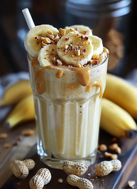 Vegan Peanut Butter Banana Smoothie—Organic & Gluten-Free. Banana And Peanut Butter Smoothie, Peanut Smoothie, Banana Peanut Butter Smoothie, Peanut Butter Banana Smoothie Recipe, Homemade Smoothies Recipes, Flaxseed Smoothie, Peanut Butter Banana Smoothie, Homemade Smoothies, Banana Smoothie Recipe