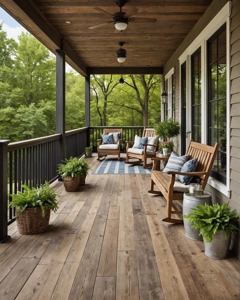 20 Stunning Farmhouse Style Front Porch Ideas – ToolzView Large Front Porch Seating Ideas, Farmhouse Porch Remodel, Front And Back Porch Ideas, Farmer Porch Ideas, Front Porch Expansion Ideas, Best Front Porch Ideas, Mountain House Porch, Front Porch Addition Farmhouse, Front Porch Builds