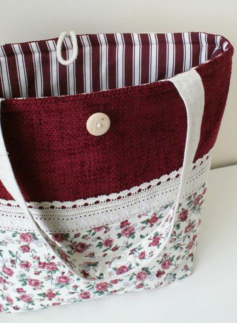 Diy Bags Purses, Tote Bags Sewing, Quilted Tote Bags, Sewing Purses, Handmade Purses, Handmade Handbags, Patchwork Bags, Bag Patterns To Sew, Bags Tutorial