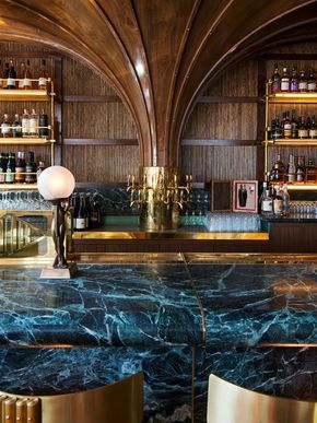 Midcentury bar ideas - Born and Raised rooftop is a show stopping Art Deco Bar Design, Midcentury Bar, Deco Bar, Lake House Interior, Modern Home Bar, Art Deco Bar, Bar Interior Design, Art Deco Interior Design, Trendy Bar