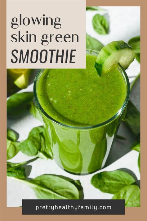 Glowing Skin Green Smoothie, glowing skin green smoothie Clear Skin Smoothie, Glowing Skin Juice, Jamie Miller, Green Smoothie Recipes Healthy, Beauty Smoothie, Glowing Green Smoothie, Green Smoothie Benefits, Antioxidant Smoothie, Skin Drinks