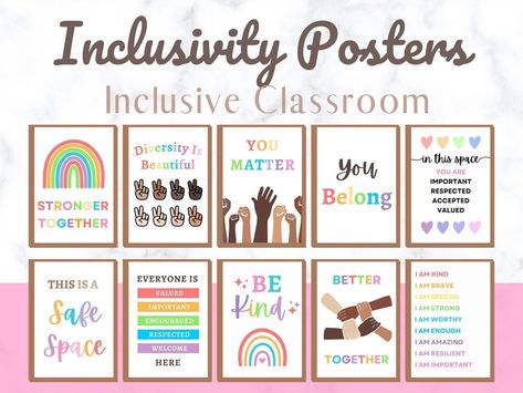 Dive into Discovery: Educational Posters for Children Inclusive Classroom Posters, Inclusive Education Posters, Inclusive Classroom Decor, Lgbtq Poster, Diversity Art, Baby Milestone Chart, Baby Handprint Art, Baby Handprint Crafts, Diversity Poster